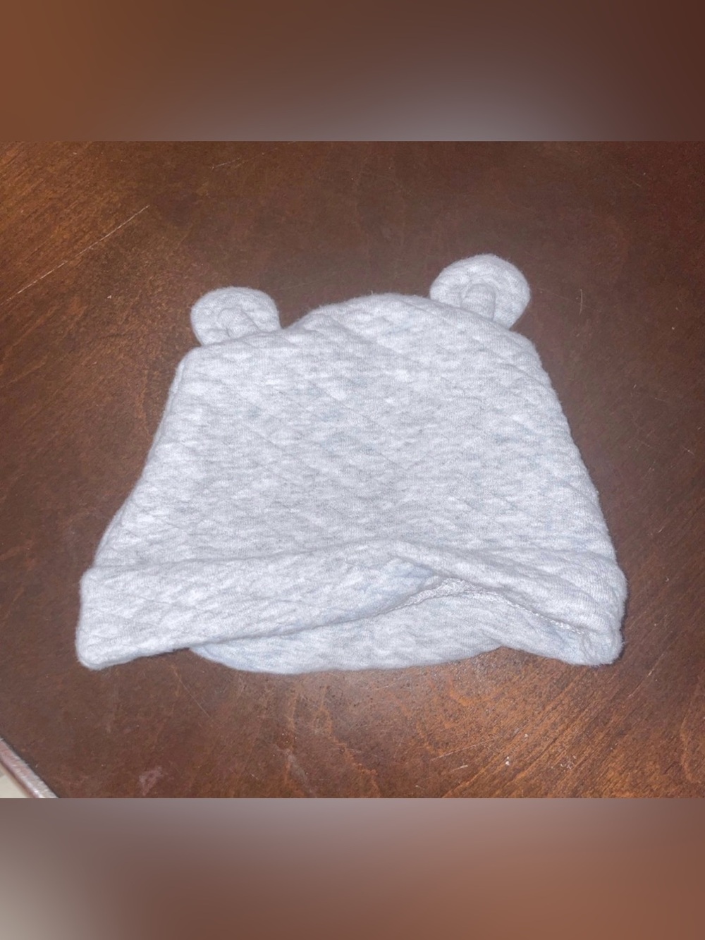 Soft Baby Bear Ear Knit Hat - gray